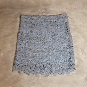 Blue Lace Pencil Skirt by Forever 21